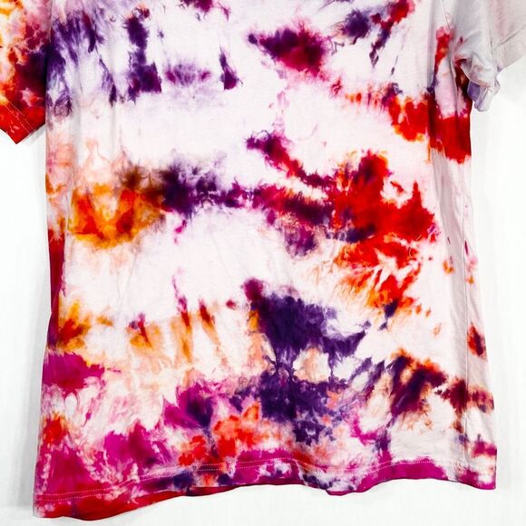 Meet Me at the Pumpkin Patch Large Tee Tie Dye Handmade Purple Orange 1317 - Picture 11 of 12